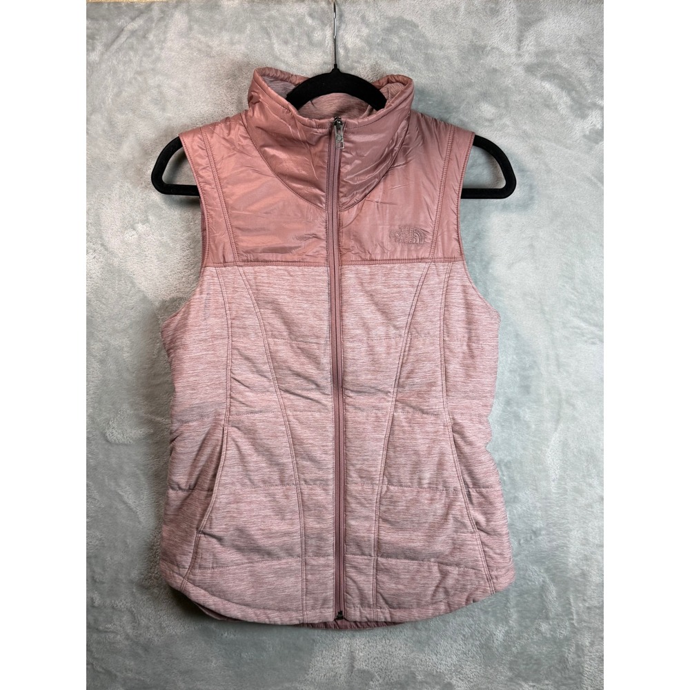 THE NORTH FACE Pseudio Vest Womens S Dusty Rose Pink Heather Insulated Full Zip